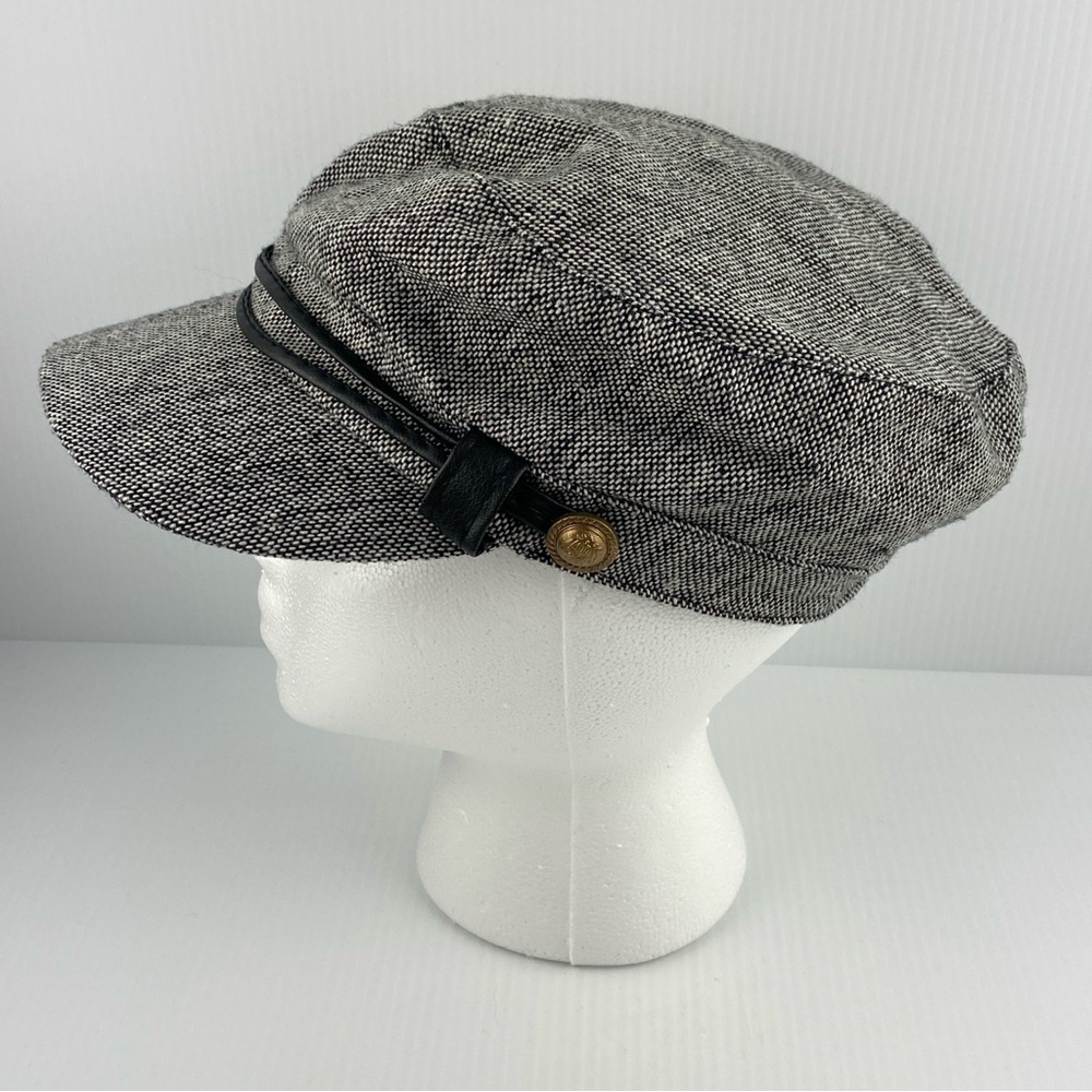 Fishermans Cap Poly Wool Blend Flat Top Elastic Sizer